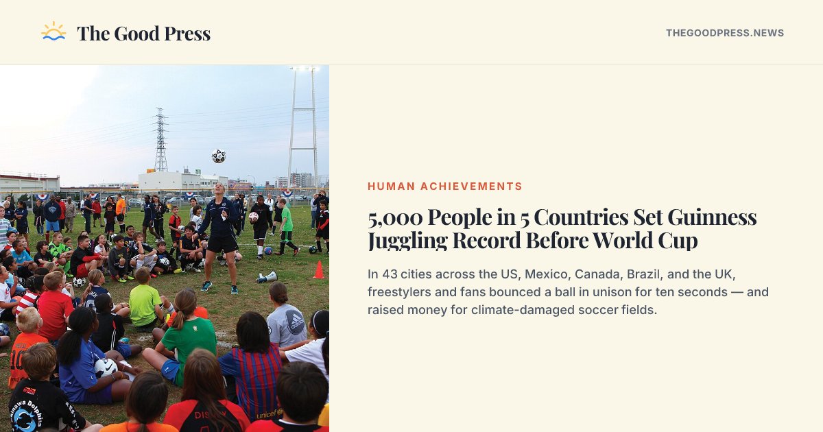 5,000 People in 5 Countries Set Guinness Juggling Record Before World Cup
